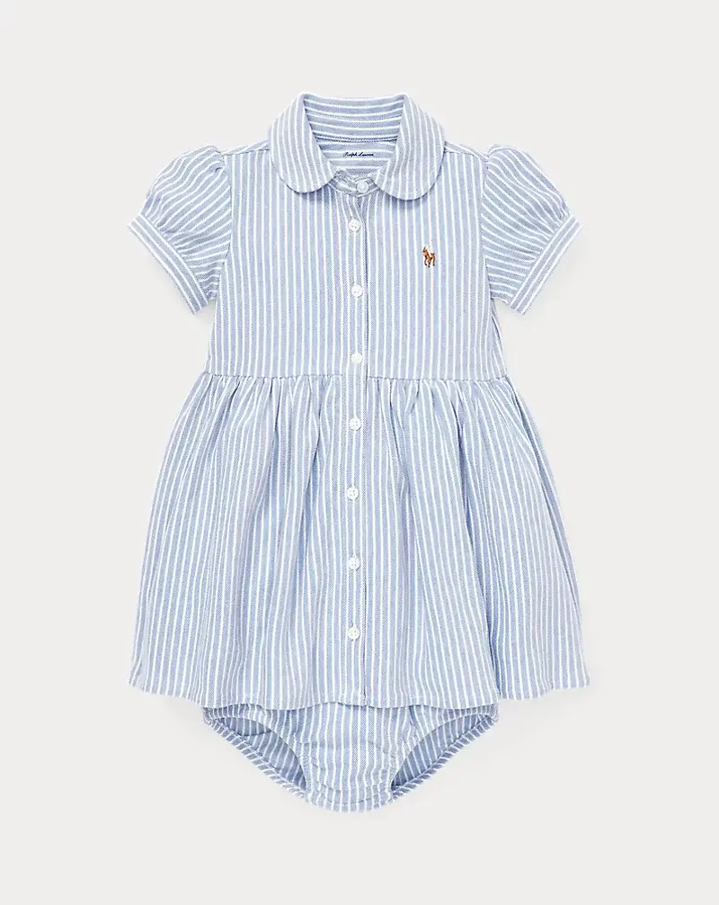 polo golf ralph lauren Striped Knit Oxford Shirtdress & Bloomer
