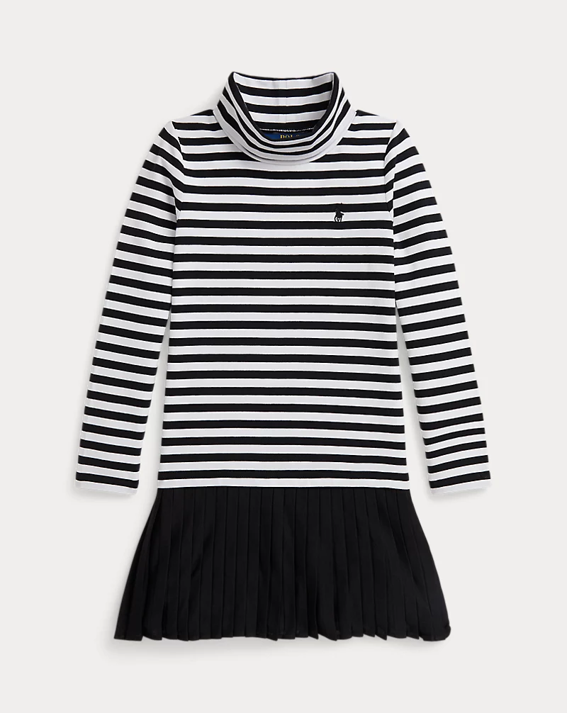 polo golf ralph lauren Striped Stretch Jersey Turtleneck Dress