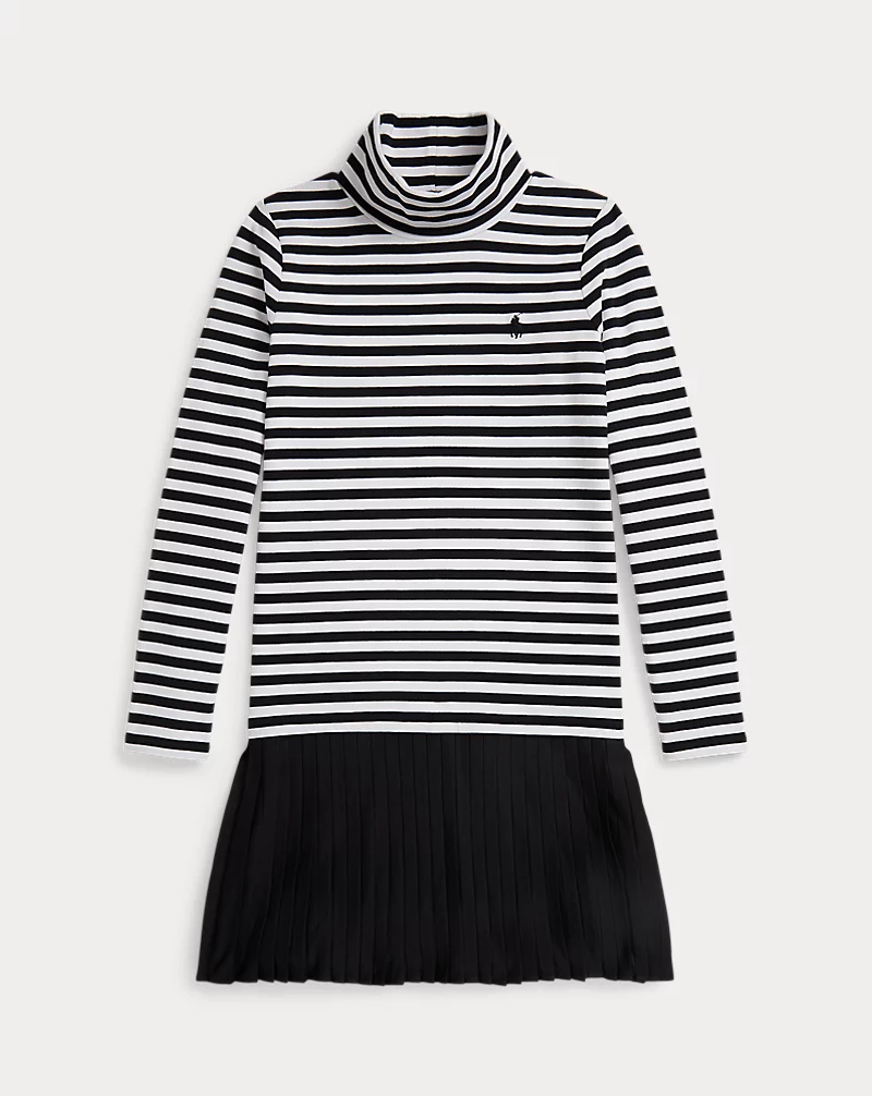 polo golf ralph lauren Striped Stretch Jersey Turtleneck Dress