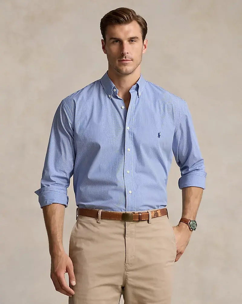 polo golf ralph lauren Striped Stretch Poplin Shirt