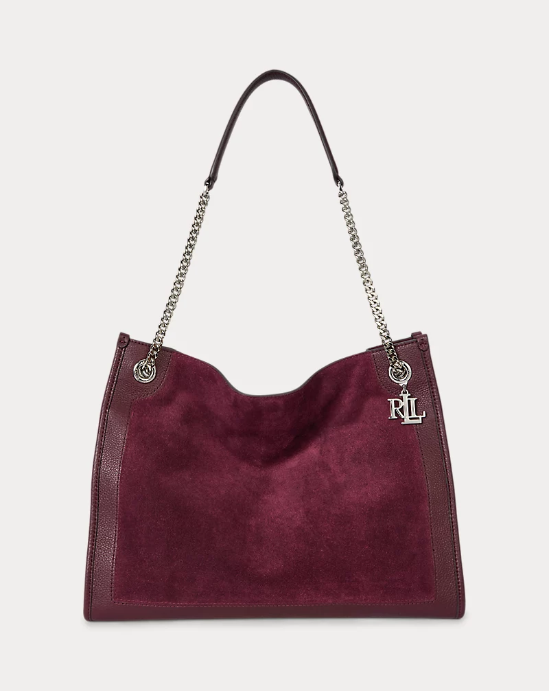 polo golf ralph lauren Suede & Leather Large Bradley Tote Bag
