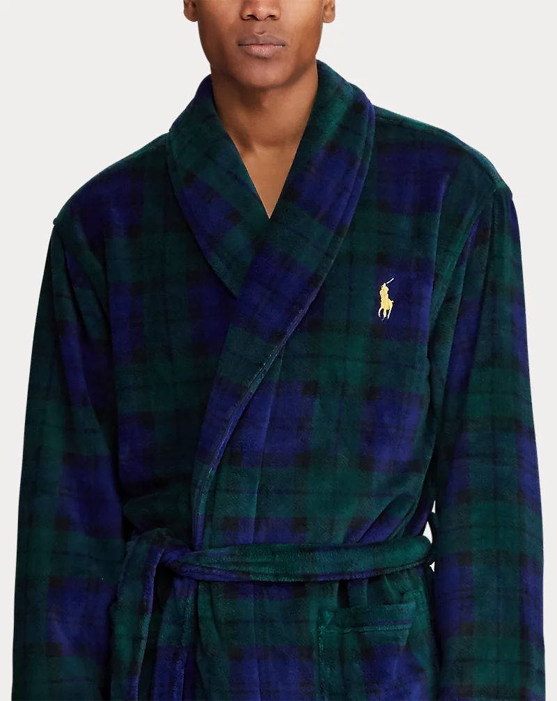 Polo Golf Ralph Lauren Tartan Plush Microfiber Robe