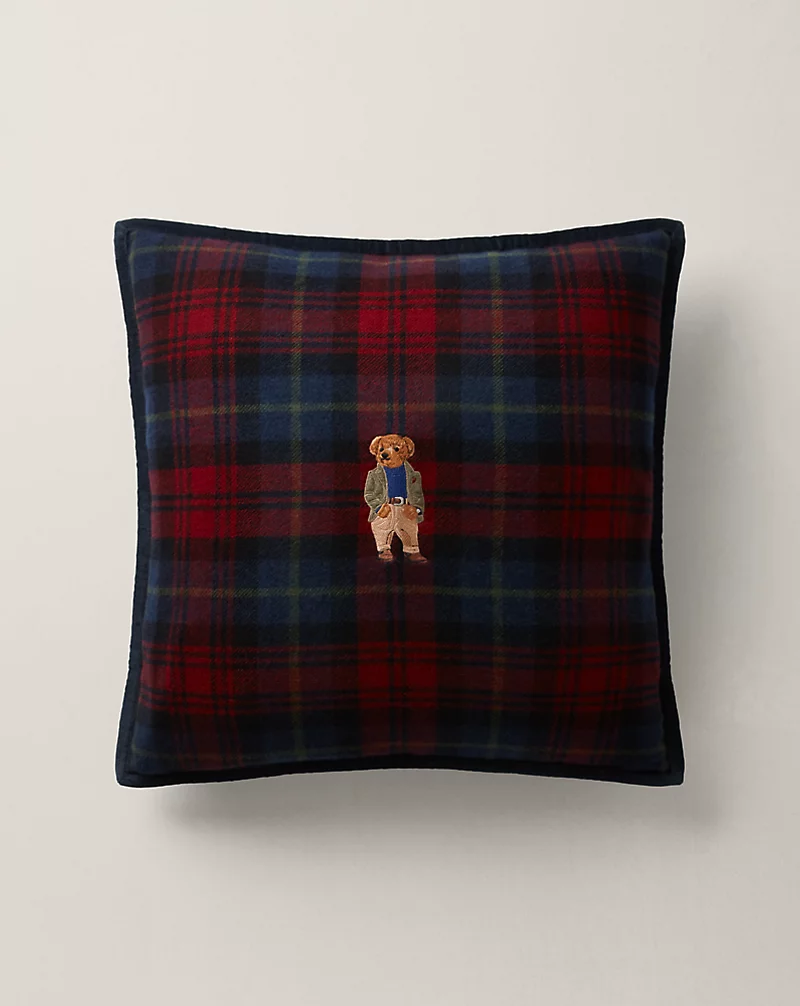 polo golf ralph lauren Tartan Polo Bear Throw Pillow