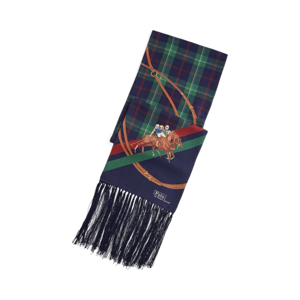 polo golf ralph lauren Tasseled Equestrian-Plaid Silk Scarf