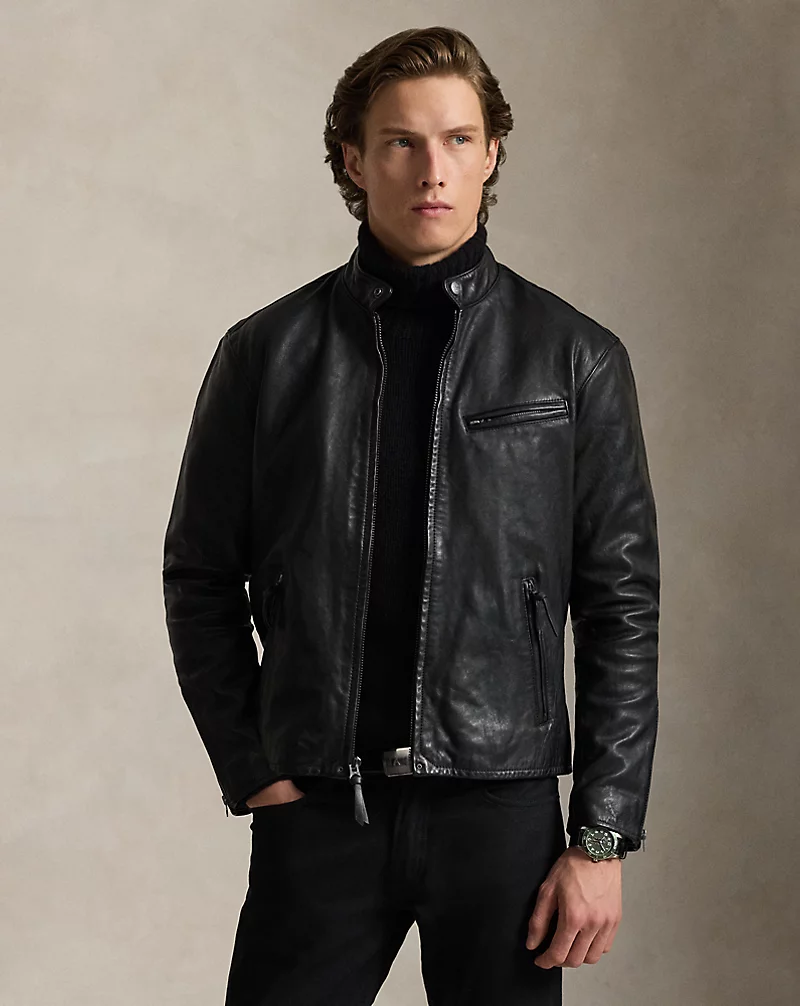 polo golf ralph lauren The Brooklands Leather Café Racer Jacket