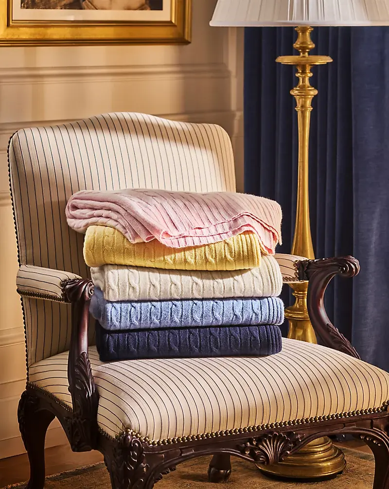 Polo Golf Ralph Lauren The Iconic Cable Cashmere Throw Blanket