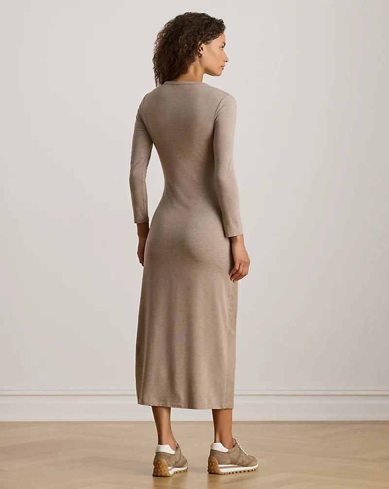 Polo Golf Ralph Lauren Tie-Front Stretch Jersey Midi Dress