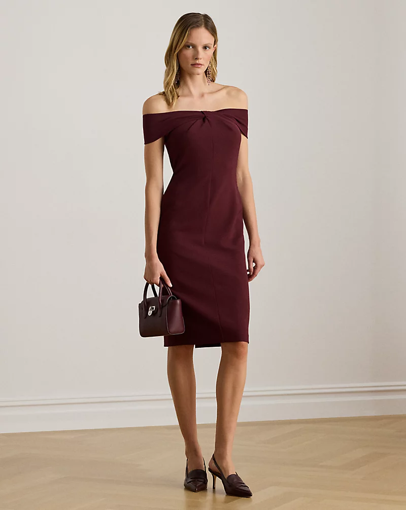polo golf ralph lauren Twist-Front Crepe Cocktail Dress