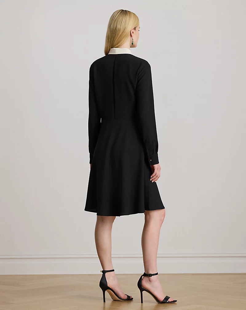 Polo Golf Ralph Lauren Two-Tone Georgette Tie-Neck Dress