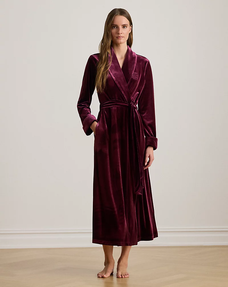 polo golf ralph lauren Velvet Long Shawl-Collar Robe