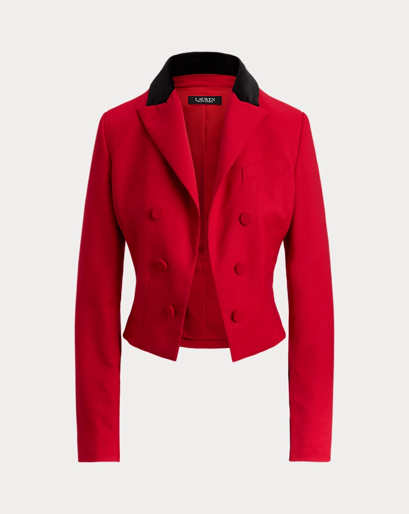 Polo Golf Ralph Lauren Velvet-Trim Wool Twill Cropped Blazer
