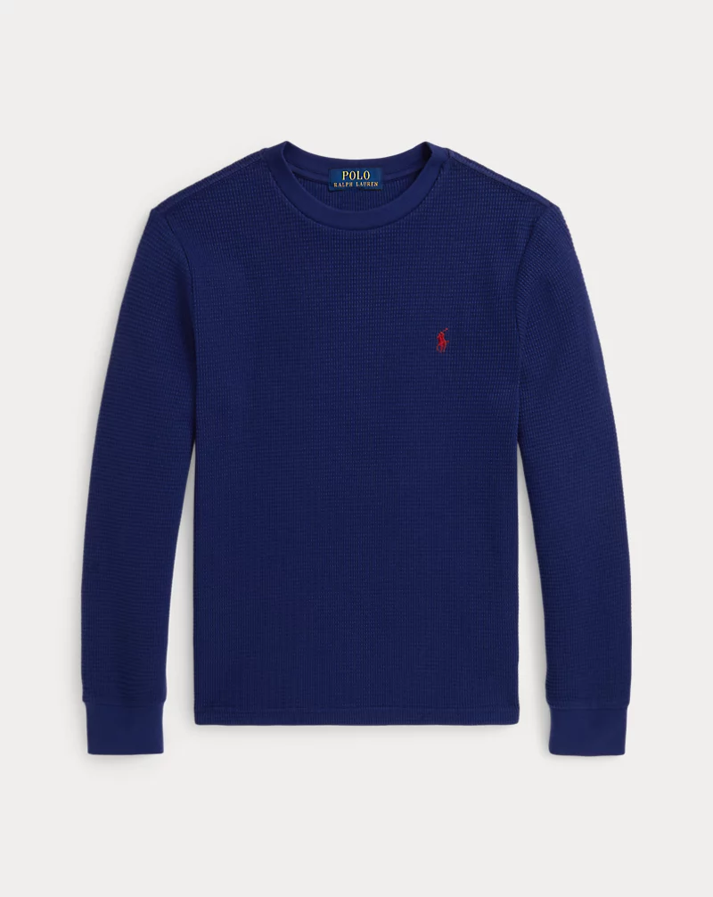 polo golf ralph lauren Waffle-Knit Cotton Long-Sleeve Tee