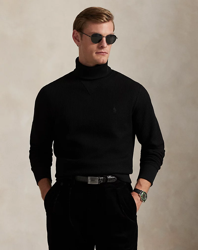 polo golf ralph lauren Waffle-Knit Fleece Turtleneck