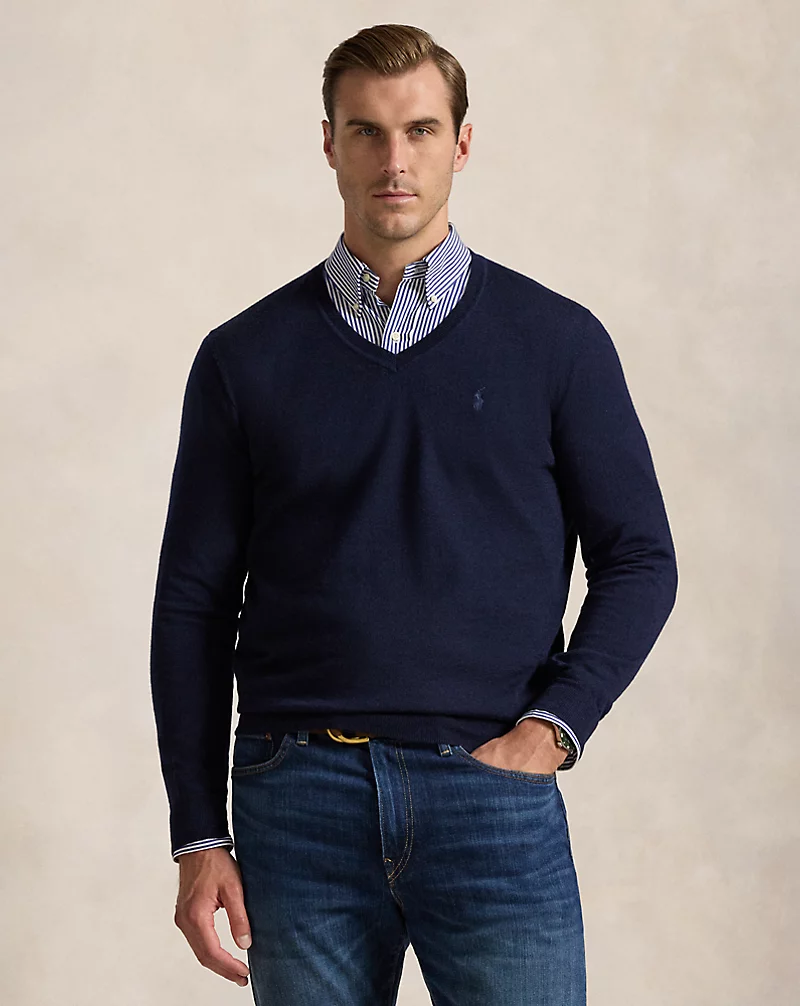 polo golf ralph lauren Washable Wool V-Neck Sweater