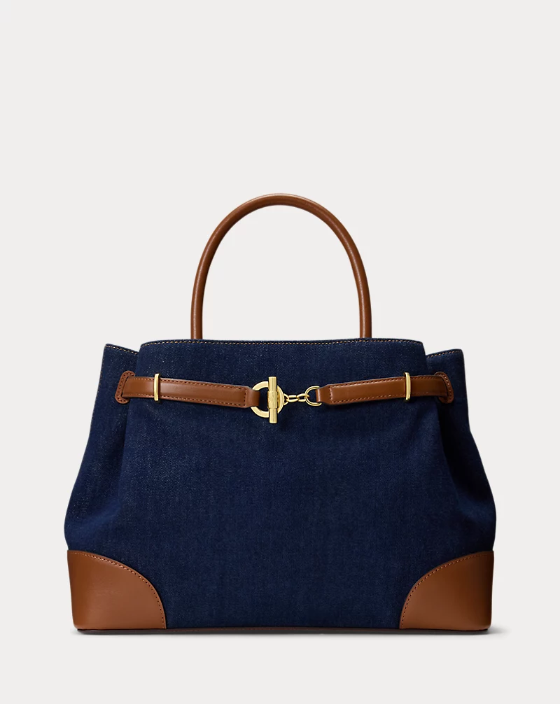 polo golf ralph lauren Washed Denim Large Blaike Satchel