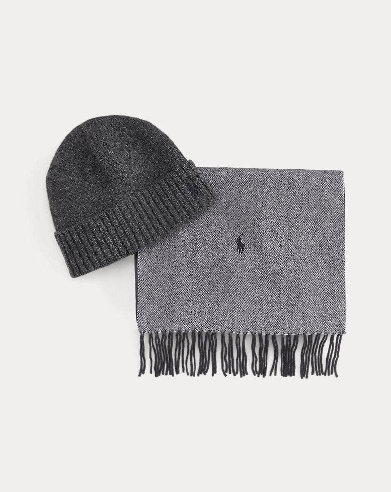Polo Golf Ralph Lauren Wool Beanie & Windowpane Scarf Gift Set