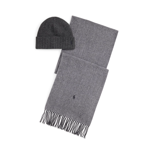 polo golf ralph lauren Wool Beanie & Windowpane Scarf Gift Set