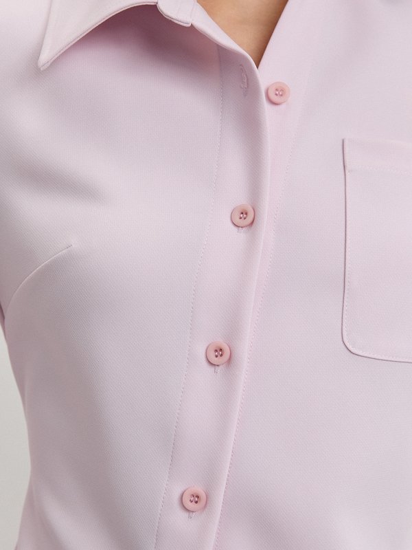 Pomelo Pomelo Asymmetric Long-Sleeve Shirt - Light Pink