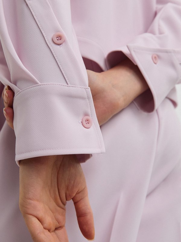 Pomelo Pomelo Asymmetric Long-Sleeve Shirt - Light Pink