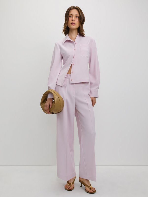 pomelo Pomelo Asymmetric Long-Sleeve Shirt - Light Pink