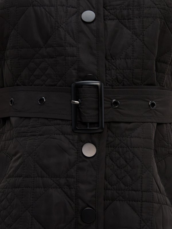 Pomelo Pomelo Buckle Belt Quilted Sleeveless Mini Dress - Black