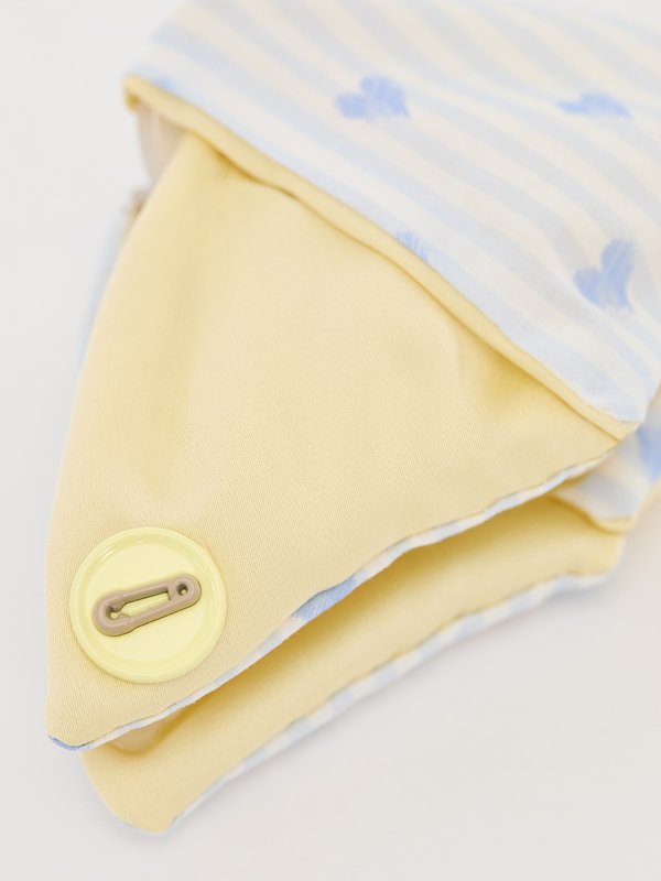 Pomelo Pomelo Button-Detail Fabric Hair Clip - Yellow/Blue