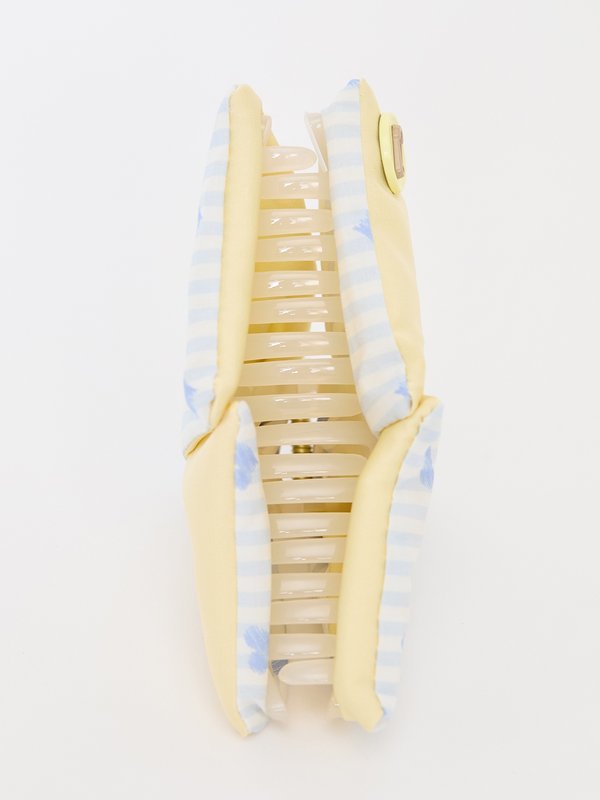 Pomelo Pomelo Button-Detail Fabric Hair Clip - Yellow/Blue