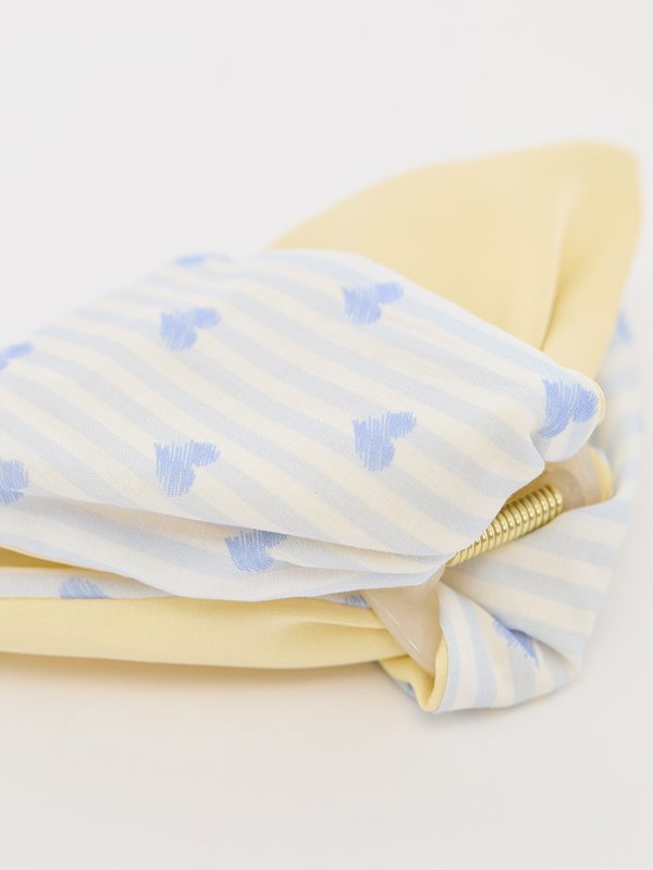 Pomelo Pomelo Button-Detail Fabric Hair Clip - Yellow/Blue