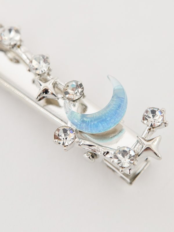 Pomelo Pomelo Celestial Barette Hair Clip - Silver Metallic