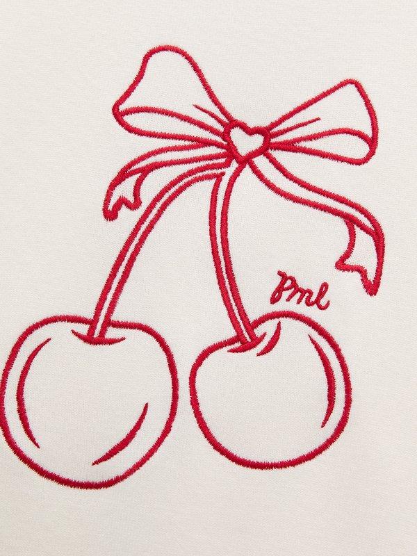 Pomelo Pomelo Contrast Trim Embroidered Knit Top - White