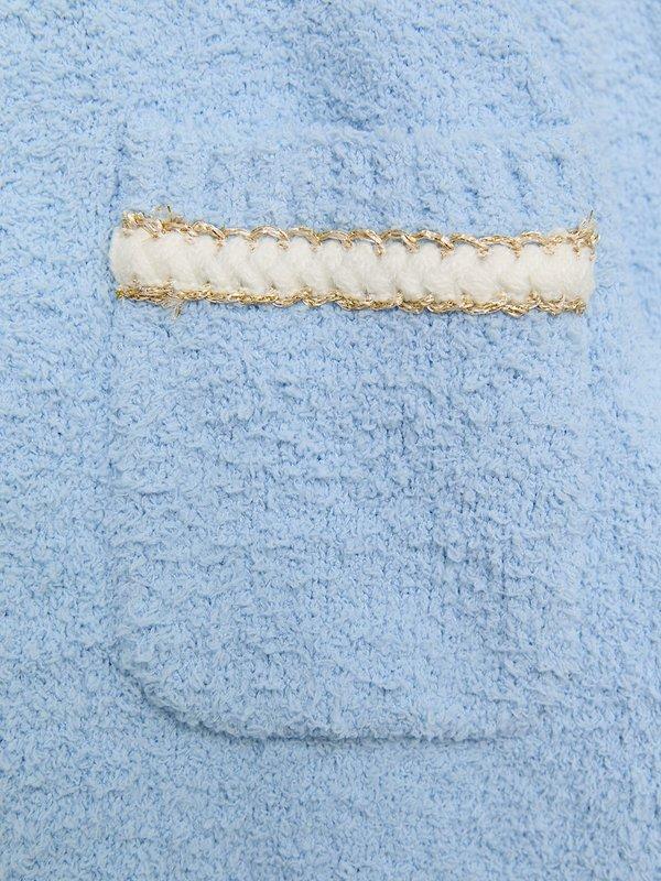 Pomelo Pomelo Contrast Trim Knit Cardigan - Baby Blue