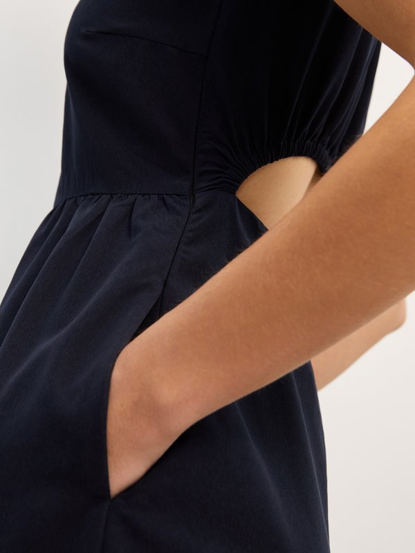 Pomelo Pomelo Cut-Out Back Sleeveless Maxi Dress - Navy