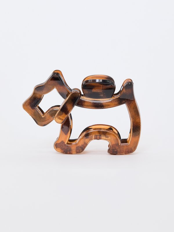 pomelo Pomelo Dog-Shaped Hair Claw Clip - Brown Amber