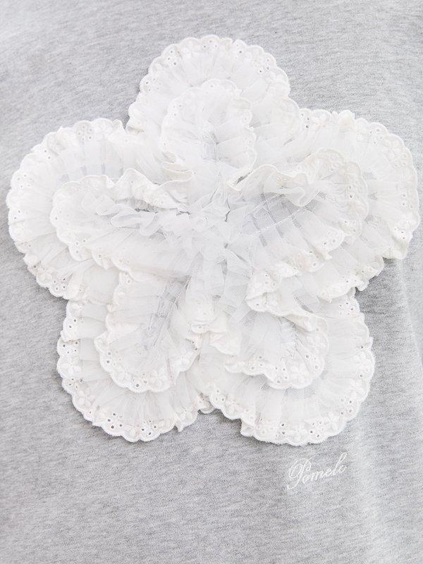 Pomelo Pomelo Embellished Flower Sweatshirt - Light Grey