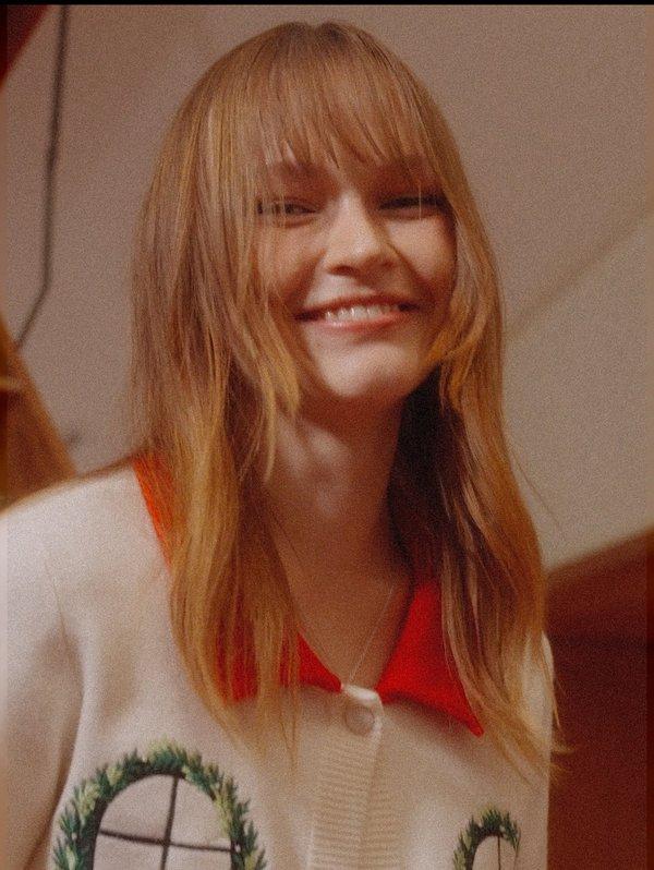 pomelo Pomelo Embroidered Knit Collar Cardigan - Ivory