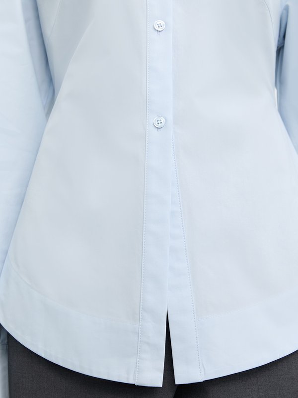 Pomelo Pomelo Fitted Oversized Button-Up Shirt - Baby Blue