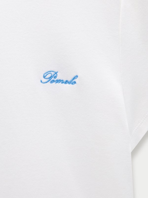 Pomelo Pomelo Floral Motif Embroidered Graphic Tee - White