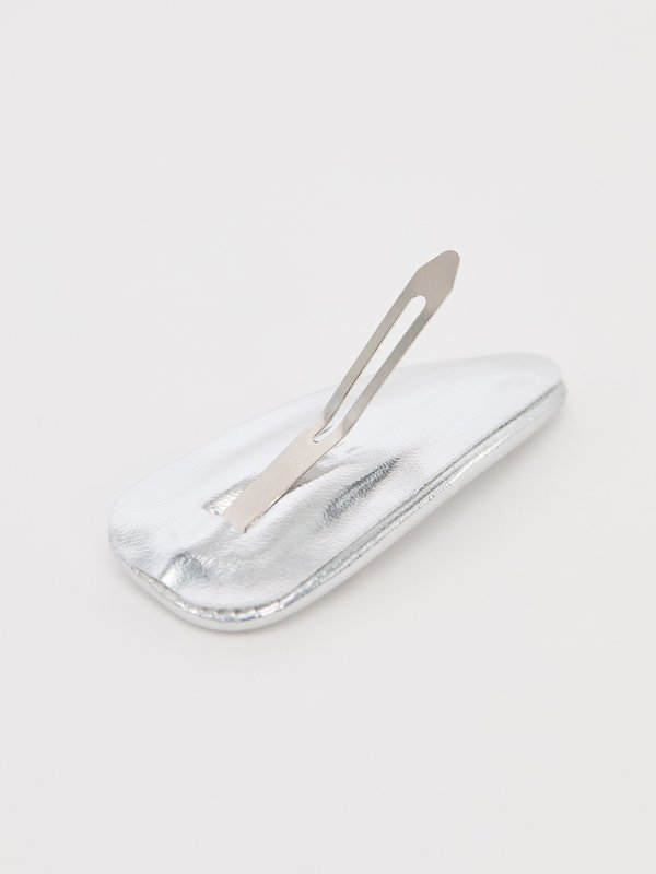 Pomelo Pomelo Hair Clip With Bow Details - Silver Grey