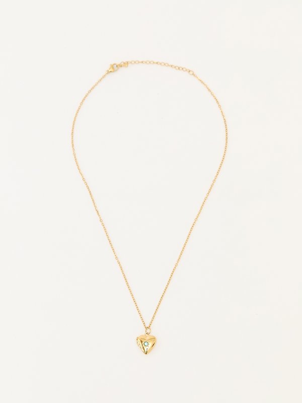 pomelo Pomelo Heart Rhinestone Necklace - Multi Color