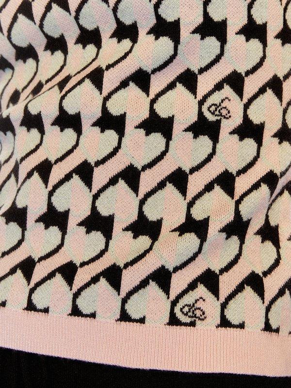 Pomelo Pomelo Monogram Heart Printed Knitted Sleeveless Top - Multi Color