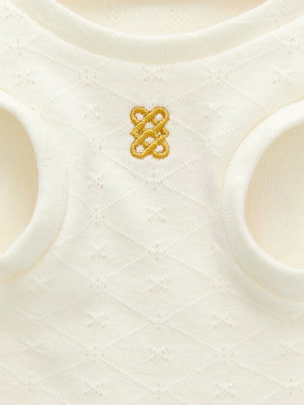 Pomelo Pomelo Pawmelo Dog And Cat Embroidery Top - Off-White