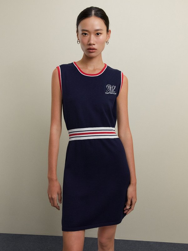 pomelo Pomelo PML Contrast Trim Knit Dress - Multi Color