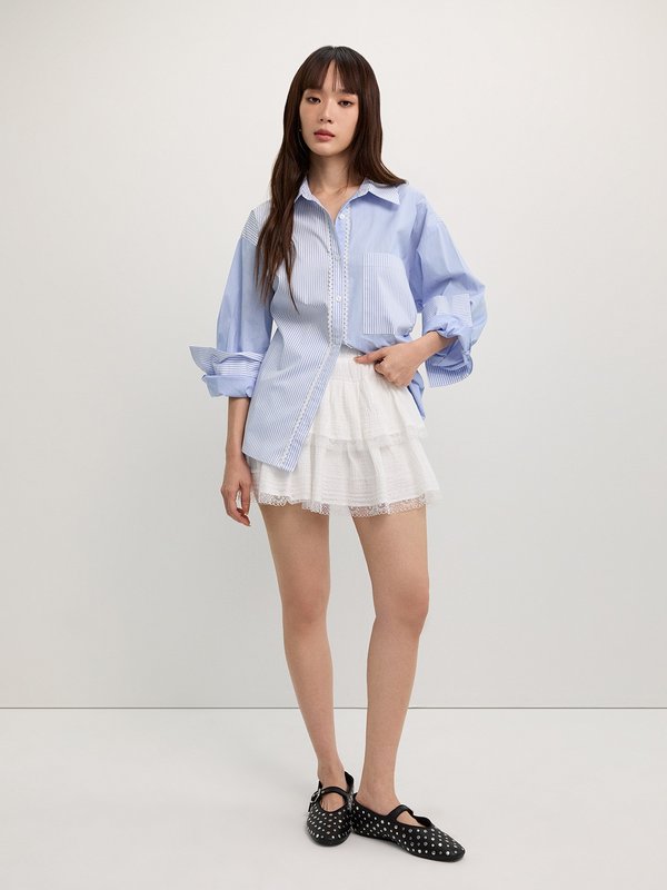 Pomelo Pomelo Asymmetric Button-Up Shirt - Blue