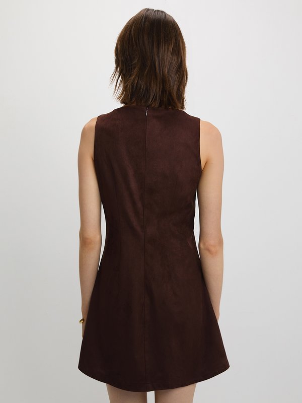 Pomelo Pomelo Asymmetric Neckline Dress - Brown