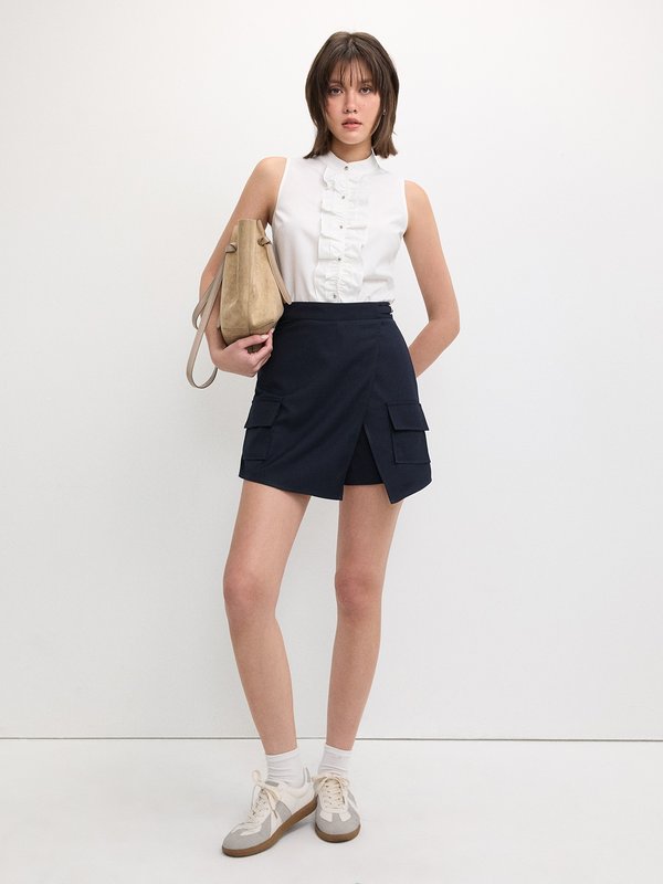 Pomelo Pomelo Asymmetric Skort - Navy