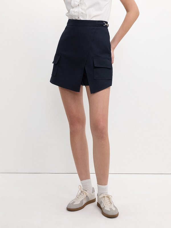 pomelo Pomelo Asymmetric Skort - Navy