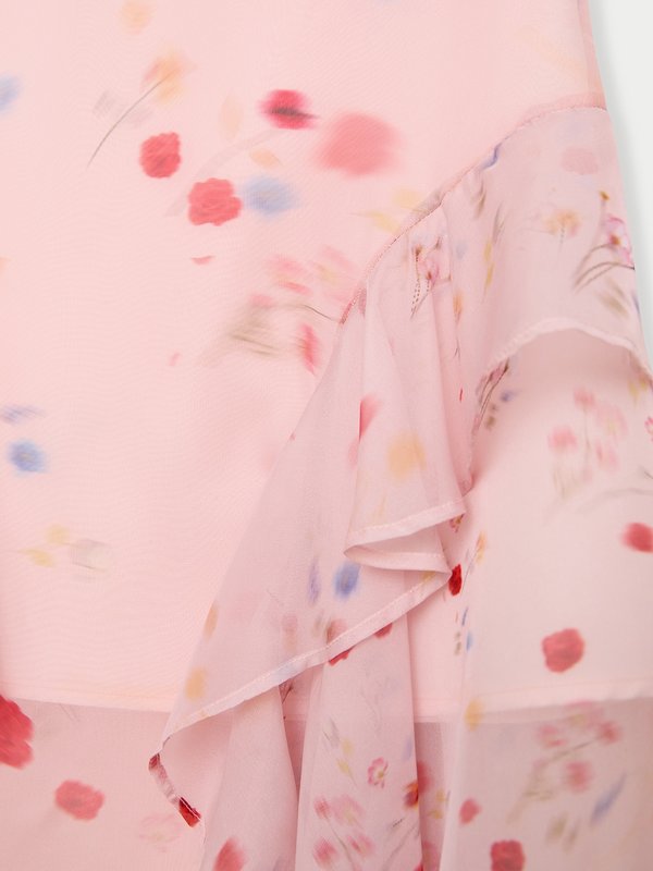 Pomelo Pomelo Asymmetrical Floral Skirt - Pink