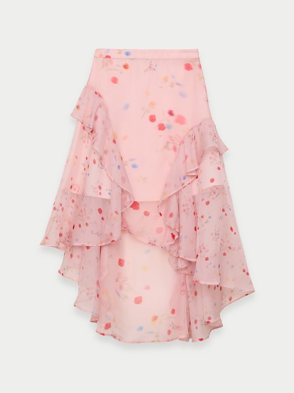 Pomelo Pomelo Asymmetrical Floral Skirt - Pink