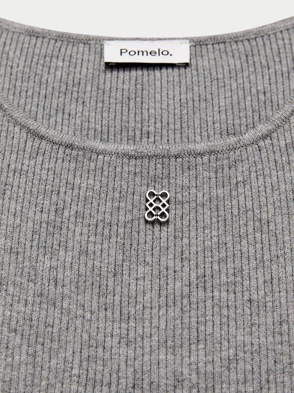 Pomelo Pomelo Asymmetrical Hem Tank - Light Grey