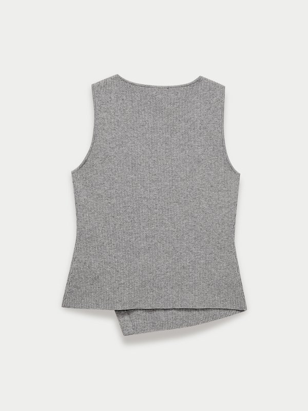Pomelo Pomelo Asymmetrical Hem Tank - Light Grey